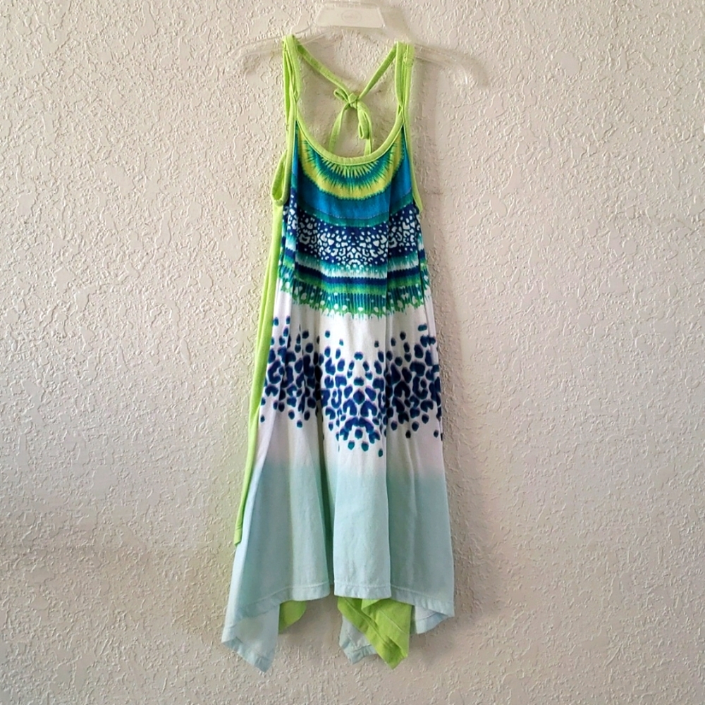 Blue and green summer dress